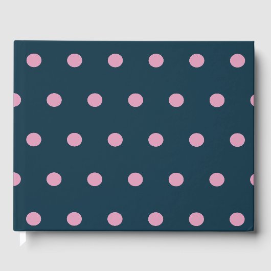 Polka Dot Gastenboek (Midnight Blue & Soft Pink) (Voorkant)