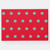 Polka Dot Gastenboek (Rood & Aqua) (Achterkant)