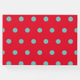 Polka Dot Gastenboek (Rood & Aqua)
