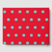 Polka Dot Gastenboek (Rood & Aqua) (Achterkant)