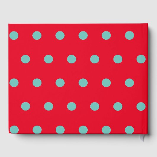 Polka Dot Gastenboek (Rood & Aqua) (Achterkant)