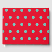 Polka Dot Gastenboek (Rood & Aqua) (Voorkant)