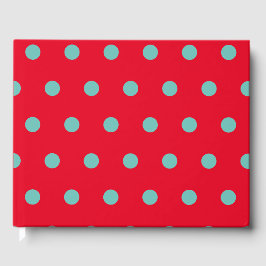 Polka Dot Gastenboek (Rood & Aqua)