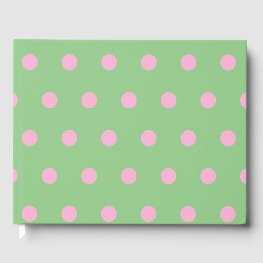 Polka Dot Gastenboek (Sage Green & Pastel Pink) (Voorkant)