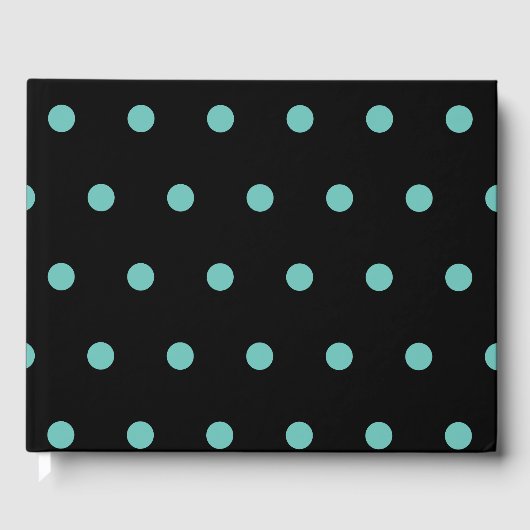 Polka Dot Gastenboek (Zwart & Aqua) (Voorkant)