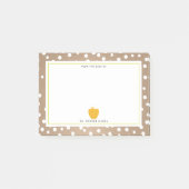 Polka Dot + gele Apple-leraar Post-it® Notes (Voorkant)
