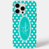 Polka dot genaamd blauwgroen aqua Case-Mate iPhone case (Achterkant)