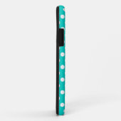 Polka dot genaamd blauwgroen aqua iphone case (Achterkant/rechts)