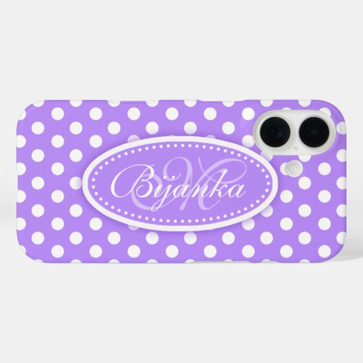 Polka dot genaamd paarse ipad case (Achterkant (horizontaal))