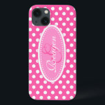 Polka dot genaamd soft roze ipad case<br><div class="desc">Moderne meisjes fel zacht roze poka stip gepatterd grafisch hoesje. Ideaal voor het personaliseren van je ipad of als speciaal kerstcadeau of verjaardagscadeau voor een vrouw of een tiener meisje. Personaliseer met jouw naam en initiaal. In dit voorbeeld staat: Reagen G. Design van Sarah Trett.</div>