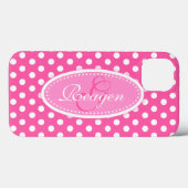 Polka dot genaamd soft roze ipad case (Achterkant (horizontaal))