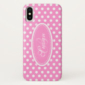 Polka dot genaamd zacht roze iphone case (Achterkant)