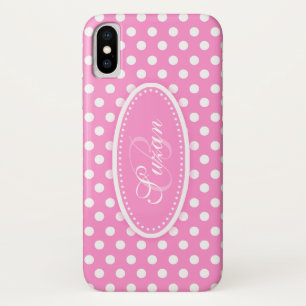 Polka dot genaamd zacht roze iphone case