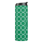 POLKA DOT Geometric Gepersonaliseerd Monogram Gree Thermosbeker (Gedraaid links)