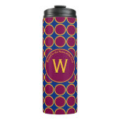POLKA DOT Geometric Gepersonaliseerd Monogram Maro Thermosbeker (Voorkant)