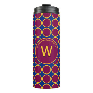 POLKA DOT Geometric Gepersonaliseerd Monogram Maro Thermosbeker