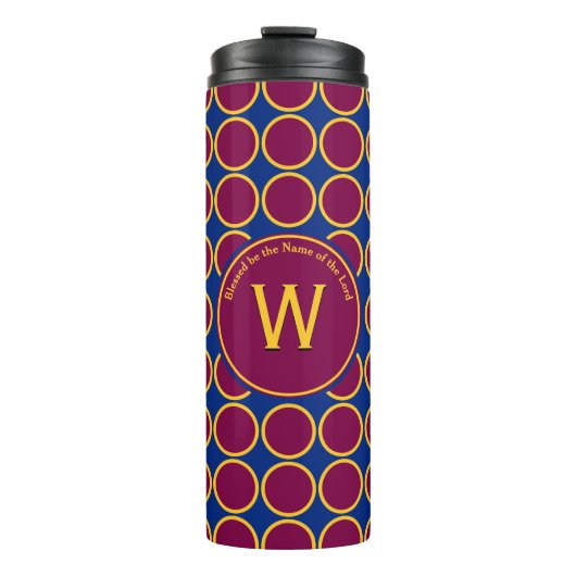 POLKA DOT Geometric Gepersonaliseerd Monogram Maro Thermosbeker (Voorkant)