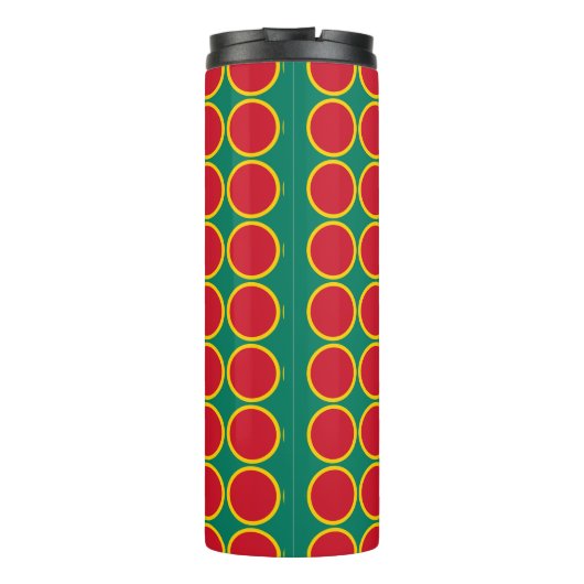 POLKA DOT Geometric Gepersonaliseerd Monogram Rood Thermosbeker (Achterkant)