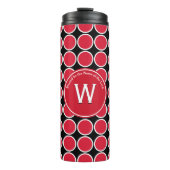 POLKA DOT geometrisch monogram Gepersonaliseerd ro Thermosbeker (Voorkant)