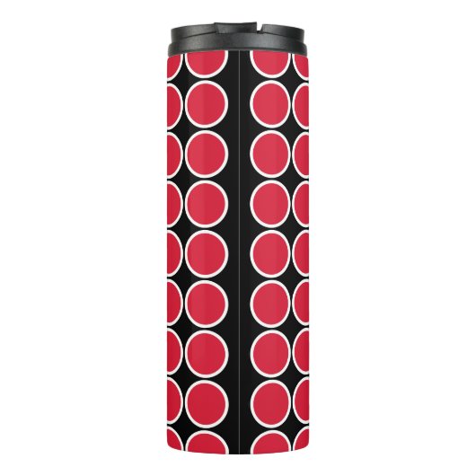 POLKA DOT geometrisch monogram Gepersonaliseerd ro Thermosbeker (Achterkant)