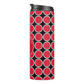 POLKA DOT geometrisch monogram Gepersonaliseerd ro Thermosbeker (Geroteerd rechts)