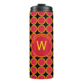 POLKA DOT Geometrische monogram Gepersonaliseerd R Thermosbeker (Voorkant)