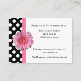 Polka Dot & Gerber Daisy Wedding Enclosure Kaart