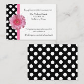 Polka Dot & Gerber Daisy Wedding Enclosure Kaart (Voorkant / Achterkant)