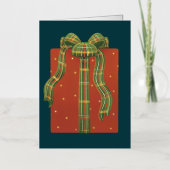 Polka Dot geschenkdoos geruite lint Folie Feestdagenkaart (Voorkant)