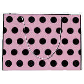 Polka Dot Gift Bag - Groot (roze en zwart) Cadeauzakje (Achterkant)