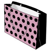 Polka Dot Gift Bag - Groot (roze en zwart) Cadeauzakje (Achterkant Gekanteld)