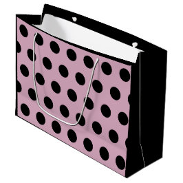 Polka Dot Gift Bag - Groot (roze en zwart) Cadeauzakje
