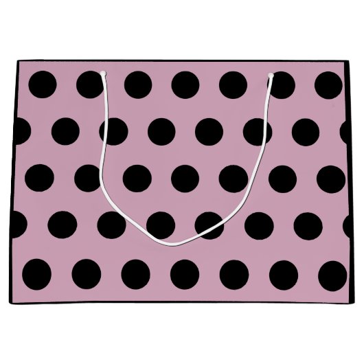 Polka Dot Gift Bag - Groot (roze en zwart) Groot Cadeauzakje (Voorkant)