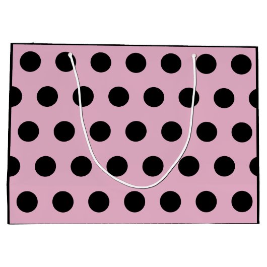 Polka Dot Gift Bag - Groot (roze en zwart) Groot Cadeauzakje (Achterkant)