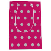 Polka Dot Gift Bag (Hot Pink & Grey) Medium Cadeauzakje (Voorkant)