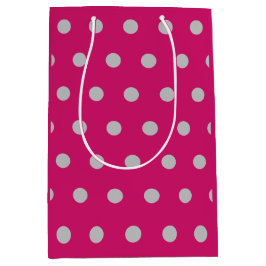 Polka Dot Gift Bag (Hot Pink & Grey) Medium Cadeauzakje