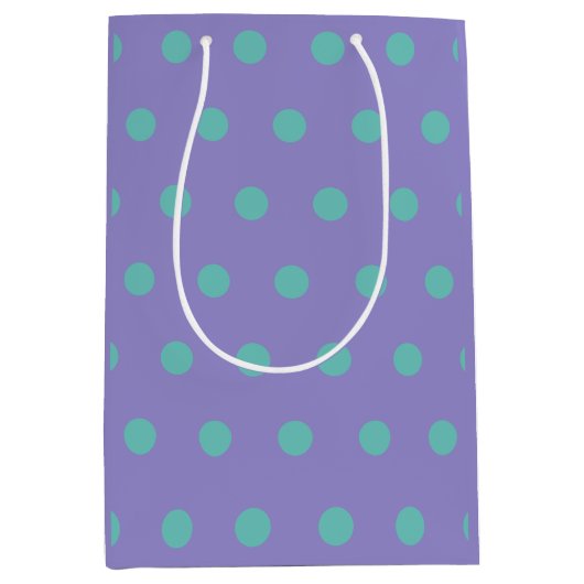 Polka Dot Gift Bag (Lavendel & Aqua) Medium Cadeauzakje (Voorkant)