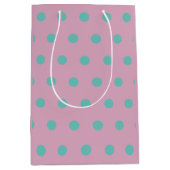 Polka Dot Gift Bag (Roze & Aqua) Medium Cadeauzakje (Voorkant)