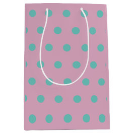 Polka Dot Gift Bag (Roze & Aqua) Medium Cadeauzakje