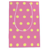 Polka Dot Gift Bag (roze en zacht geel) Medium Cadeauzakje (Voorkant)