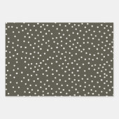 Polka Dot Gift Wrap, Cargo Green, Zand, Blauw Inpakpapier Vel (Voorkant)