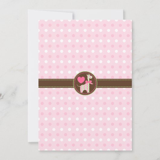 Polka Dot Giraffe Baby Fotogeboorteaankondiging Aankondiging (Achterkant)