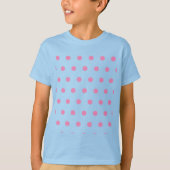 Polka Dot Girl's T-shirt (Aqua & Pink) (Voorkant)