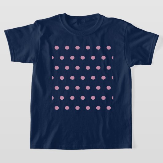 Polka Dot Girl's T-shirt (Midnight Blue & Pink) (Laagn)