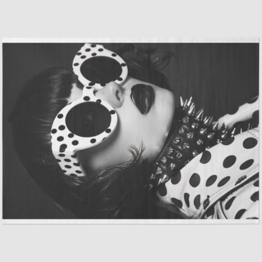 Polka Dot Glam Rock Star Decoupage Tissuepapier (Voorkant)