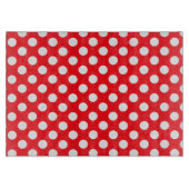 Polka Dot Glass Cutting Board - Rood op wit Snijplank (Voorkant)