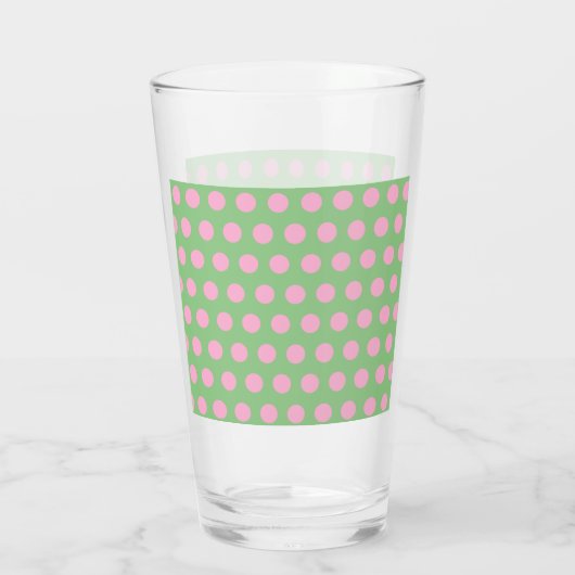 Polka Dot Glass Tumbler (Sage Green & Pastel Pink) (Achterkant)