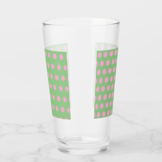 Polka Dot Glass Tumbler (Sage Green & Pastel Pink) (Links)