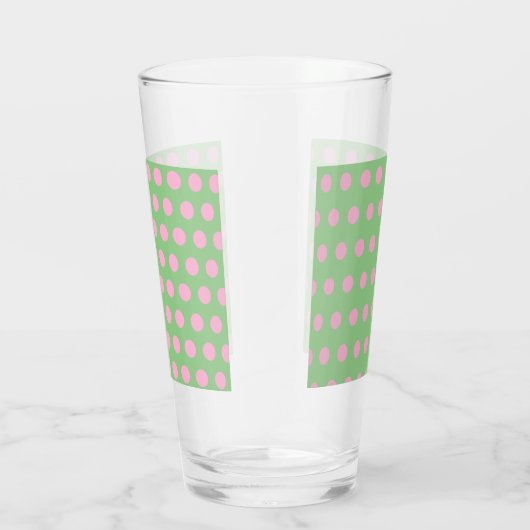 Polka Dot Glass Tumbler (Sage Green & Pastel Pink) (Rechts)