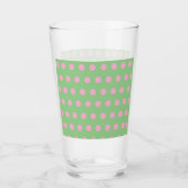 Polka Dot Glass Tumbler (Sage Green & Pastel Pink) (Voorkant)